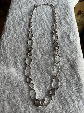 Brighton Silver Linked Oval Statement Necklace - Women Jewelry